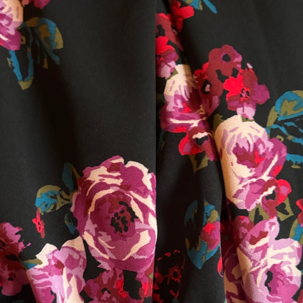 Lane Bryant Black and Purple Floral Midi Dress - Picture 7 of 8
